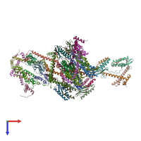 PDB entry 6x0a coloured by chain, top view.