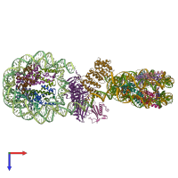 PDB entry 6x0n coloured by chain, top view.