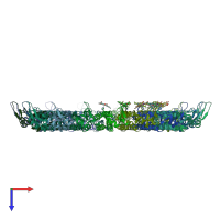 PDB entry 6x0q coloured by chain, top view.
