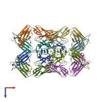 PDB entry 6x1s coloured by chain, top view.