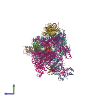 PDB entry 6x26 coloured by chain, side view.