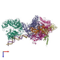 PDB entry 6x26 coloured by chain, top view.