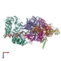 PDB entry 6x2f coloured by chain, top view.