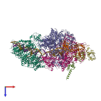 PDB entry 6x2n coloured by chain, top view.