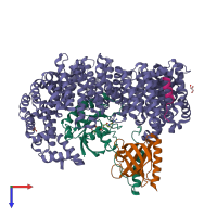 PDB entry 6x2r coloured by chain, top view.