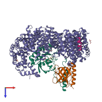 PDB entry 6x2y coloured by chain, top view.
