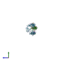 PDB entry 6x3m coloured by chain, side view.