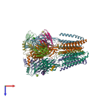PDB entry 6x3u coloured by chain, top view.