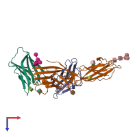 PDB entry 6x4g coloured by chain, top view.