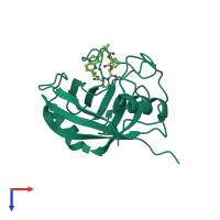 PDB entry 6x4q coloured by chain, top view.