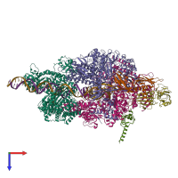 PDB entry 6x4y coloured by chain, top view.