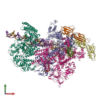 PDB entry 6x50 coloured by chain, front view.