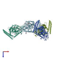 PDB entry 6x5h coloured by chain, top view.