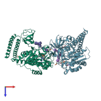 PDB entry 6x5r coloured by chain, top view.