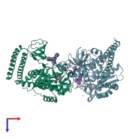 PDB entry 6x5s coloured by chain, top view.
