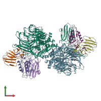 PDB entry 6x6a coloured by chain, front view.
