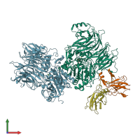 PDB entry 6x6c coloured by chain, front view.