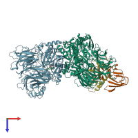 PDB entry 6x6c coloured by chain, top view.