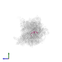 Large ribosomal subunit protein uL24 in PDB entry 6x7k, assembly 1, side view.