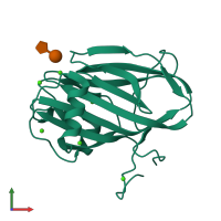 PDB entry 6x8a coloured by chain, front view.