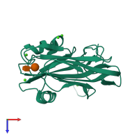 PDB entry 6x8a coloured by chain, top view.