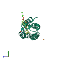 PDB entry 6x8x coloured by chain, side view.