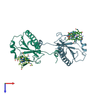 PDB entry 6x8z coloured by chain, top view.