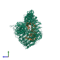 PDB entry 6x9o coloured by chain, side view.