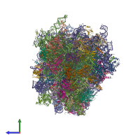 PDB entry 6xa1 coloured by chain, side view.