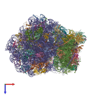 PDB entry 6xa1 coloured by chain, top view.
