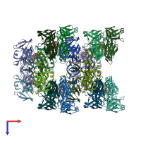 PDB entry 6xb3 coloured by chain, top view.