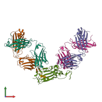 PDB entry 6xc3 coloured by chain, front view.