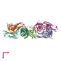 PDB entry 6xc3 coloured by chain, top view.