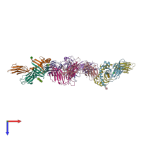 PDB entry 6xc9 coloured by chain, top view.