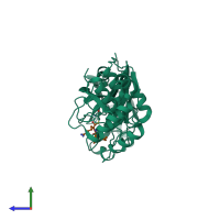 PDB entry 6xch coloured by chain, side view.