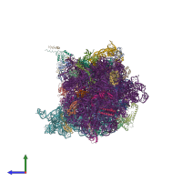 PDB entry 6xdq coloured by chain, side view.