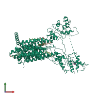 PDB entry 6xe6 coloured by chain, front view.