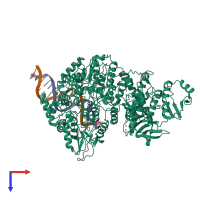 PDB entry 6xeo coloured by chain, top view.