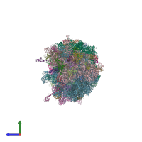 PDB entry 6xhv coloured by chain, side view.