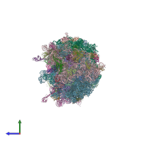 PDB entry 6xhw coloured by chain, side view.