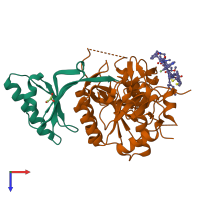 PDB entry 6xif coloured by chain, top view.