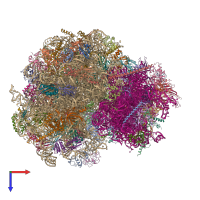 PDB entry 6xiq coloured by chain, top view.