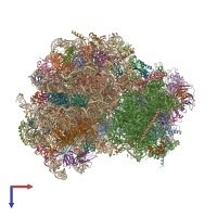 PDB entry 6xir coloured by chain, top view.