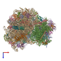 PDB entry 6xir coloured by chain, top view.