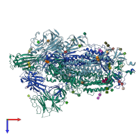 PDB entry 6xkl coloured by chain, top view.