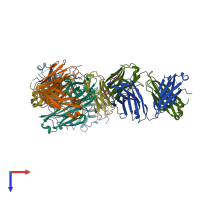 PDB entry 6xli coloured by chain, top view.
