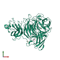 PDB entry 6xls coloured by chain, front view.