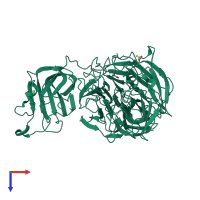 PDB entry 6xlt coloured by chain, top view.