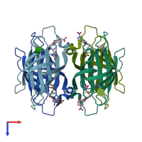 PDB entry 6xnd coloured by chain, top view.