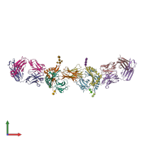 PDB entry 6xp6 coloured by chain, front view.